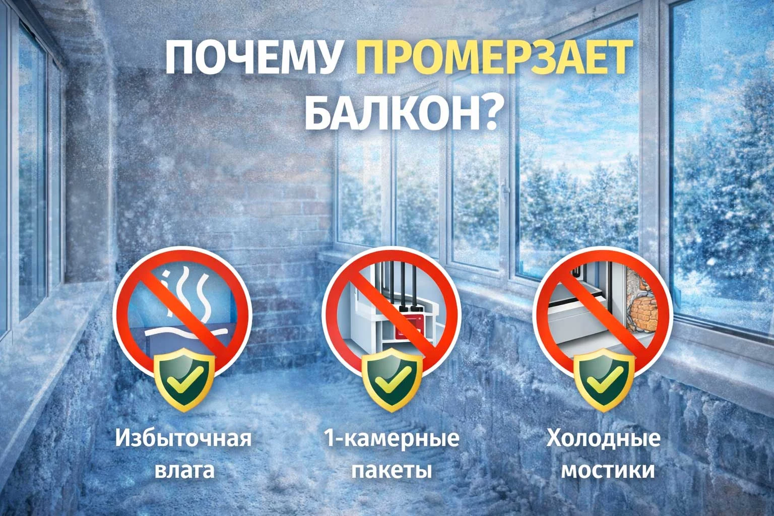Почему промерзает балкон: причины и решения